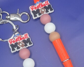 Football Mom Keychain Pen Set – Sports Fan Accessory