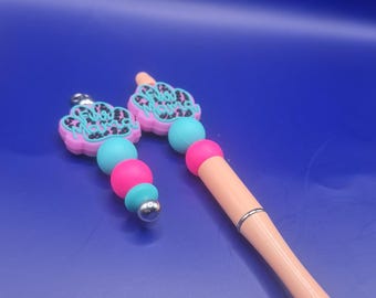 Beaded Pen, "Fur Mama" Design, Fun Office Supplies