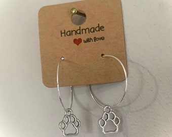 Pawprint | Pet | Animal | Hoop earrings