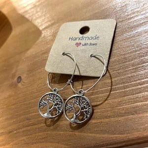 Tree of Life hoop earrings