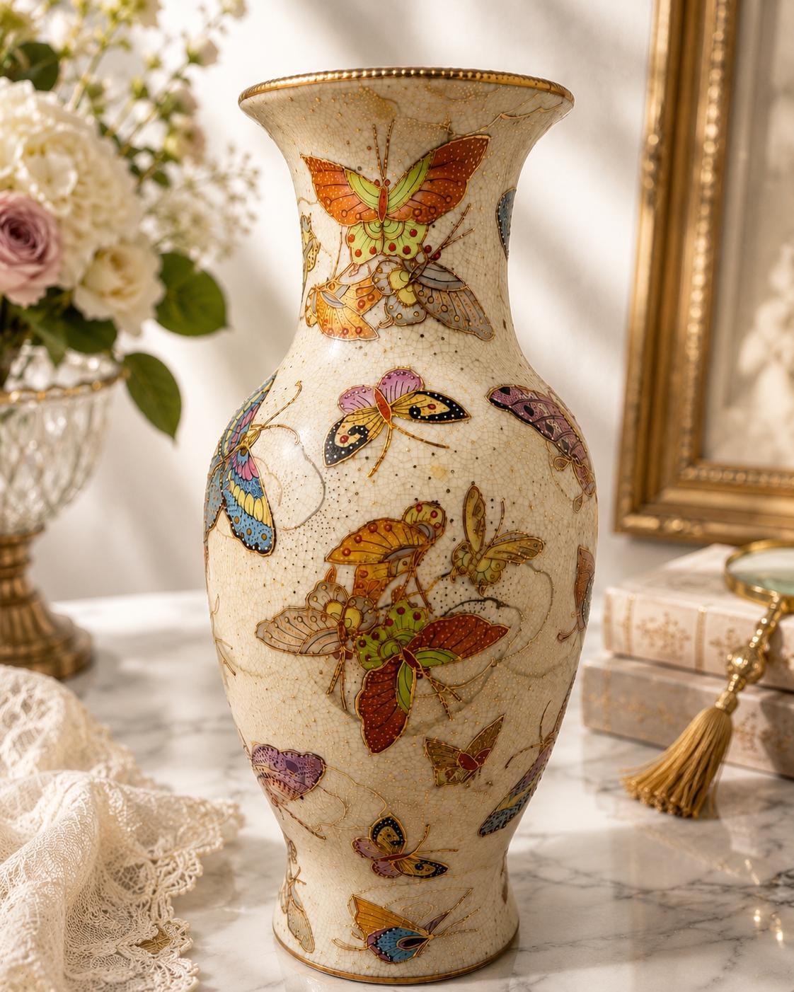 花瓶・フラワースタンド  Butterfly Bloom Vase Satsuma Butterfly Vase - Etsy