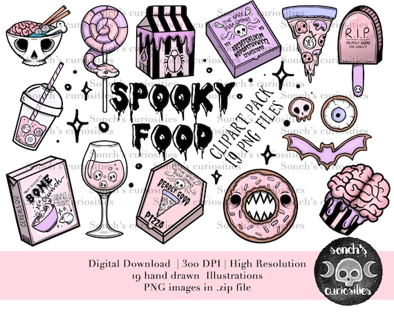 Creepy and Cute Printable PNG Sticker Bundle, Print and Cut Creepy and Cute  Designs, Digital Designs, Pastel Goth Digital Download Bundle 