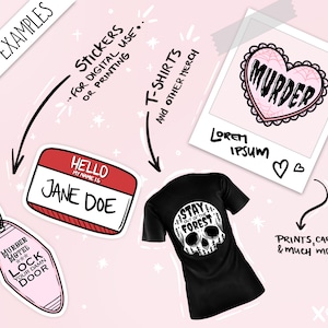 TRUE CRIME Clipart set , printable digital download, PNG resource for creatives image 7