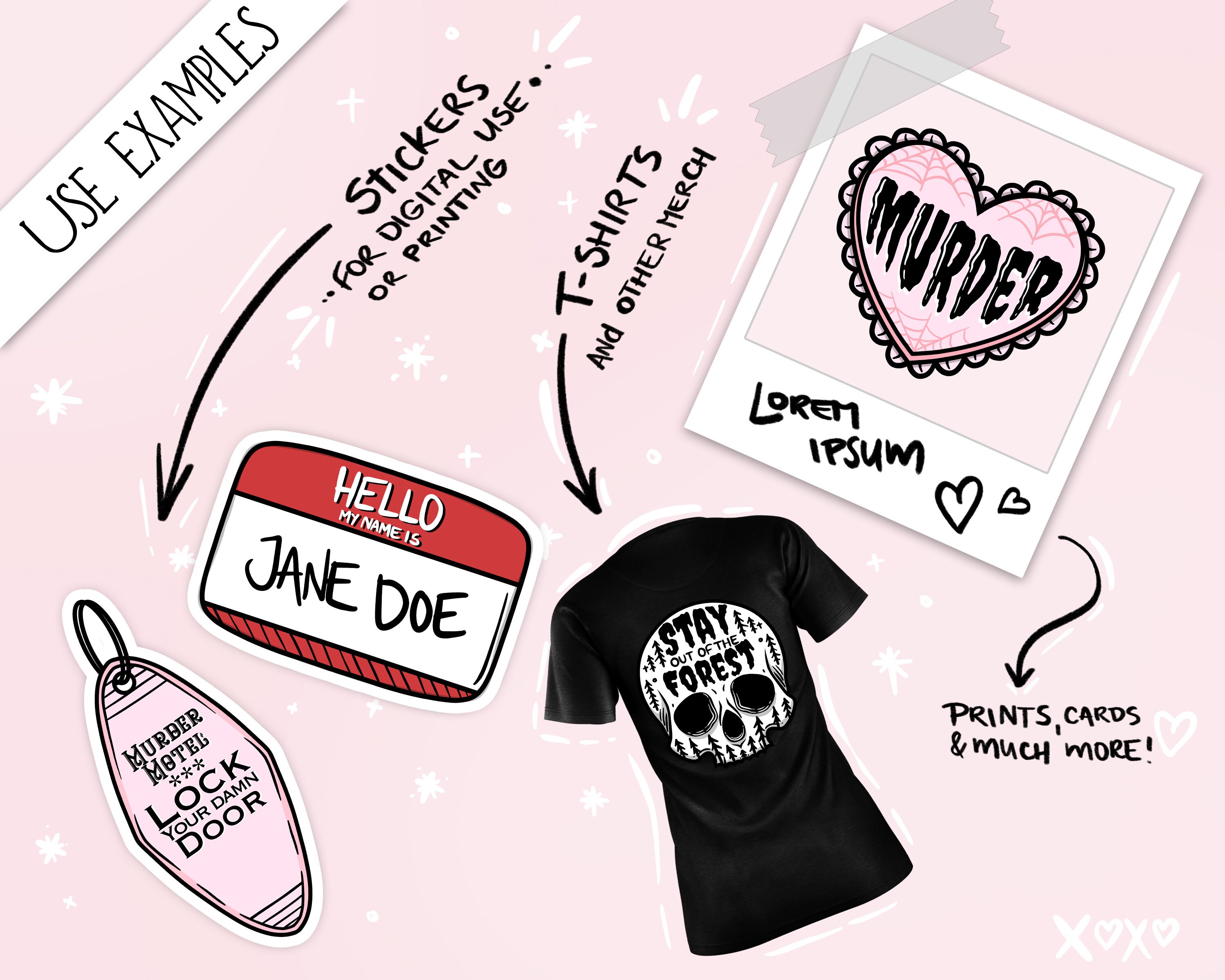 TRUE CRIME クリップアート セット、印刷可能なデジタル ダウンロード、クリエイティブ向け PNG リソース - Etsy 日本, image size:3000x2400