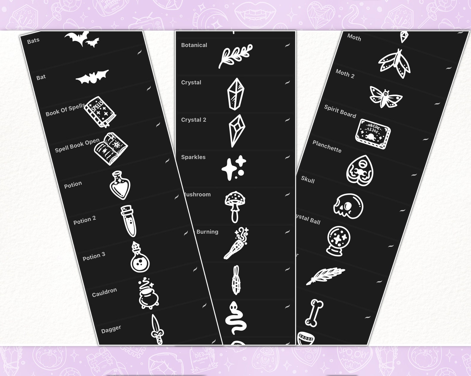 Witch - Stamp Brushes for Procreate and Photoshop , Wicca Magic Icons ...