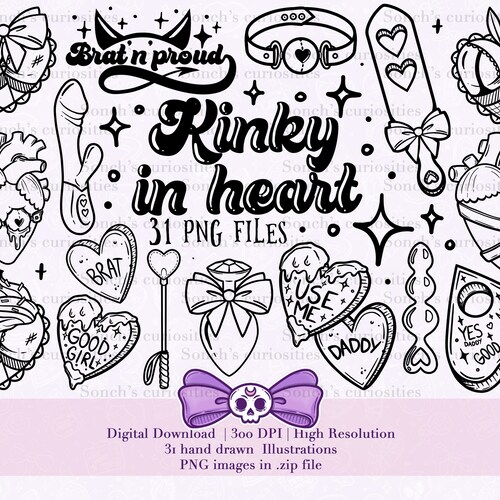 Kinky in Heart Adult and Sex Positive Lineart Printable - Etsy