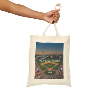 NY Mets Baseball Tragetasche - Sport Fan Geschenk, umweltfreundliche Spieltagstasche, Sommerausflug, Reisebedarf, New York oder nirgendwo