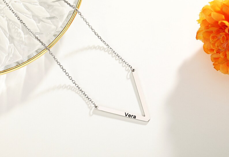 Large Initial Necklace Personalized Sideway Letter Necklace Name Initial Necklace Birthday Gifts for Her