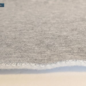 Light Grey Cotton-Polyester Sweatshirt Fleece: Brushed Knit Fabric