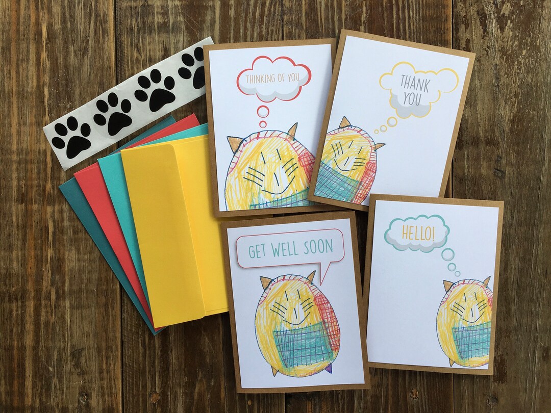 Note Cards Cats Blank Etsy.de