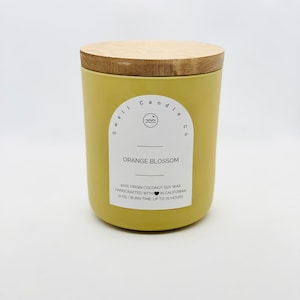 Coconut Soy Candle | Wooden Wick Candle | Orange Blossom Scented Candle | Hand Poured Candle