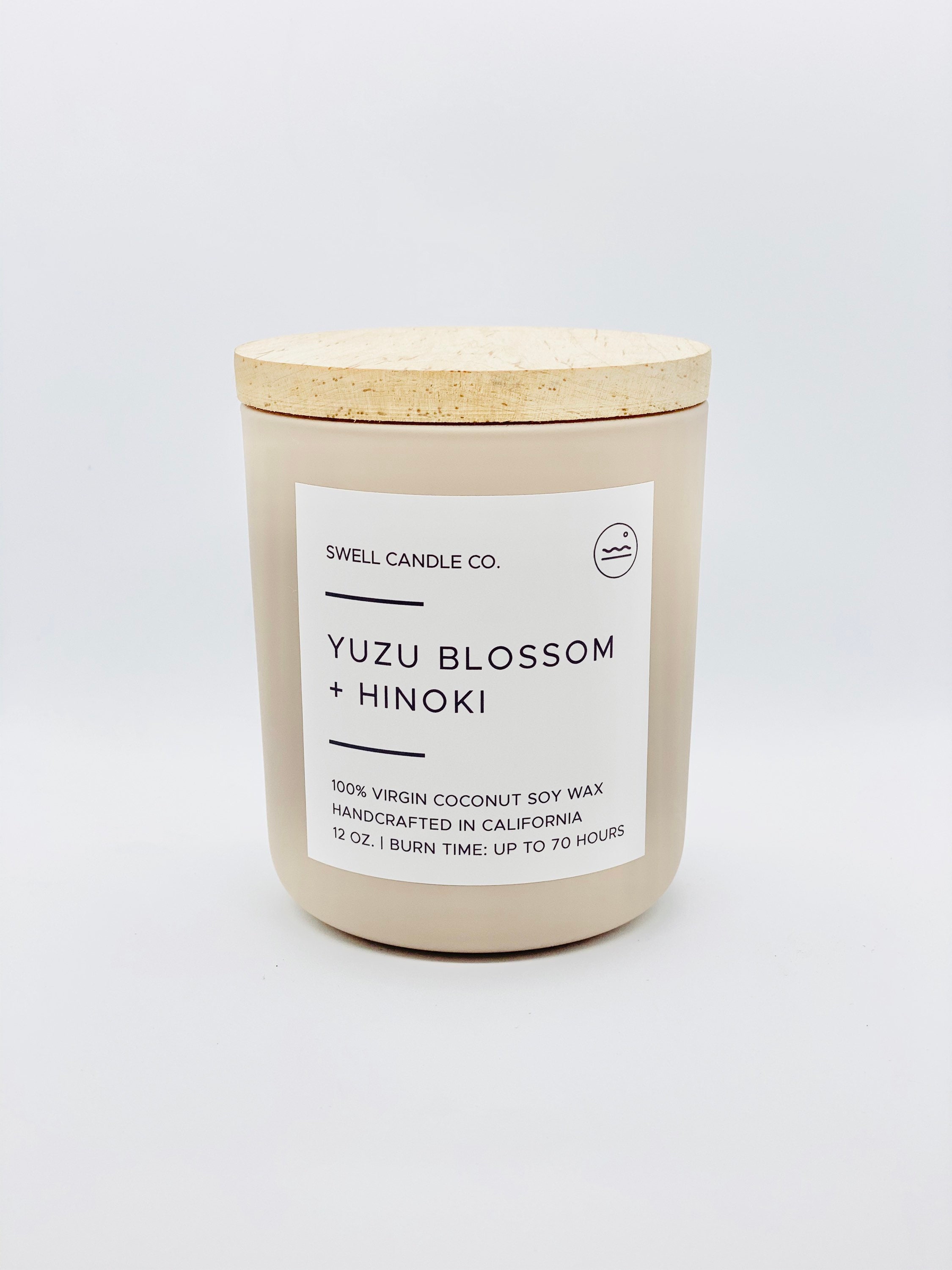 Coconut Soy Candle | Wooden Wick Candle | Yuzu Blossom + Hinoki Scented Candle | Hand Poured Candle