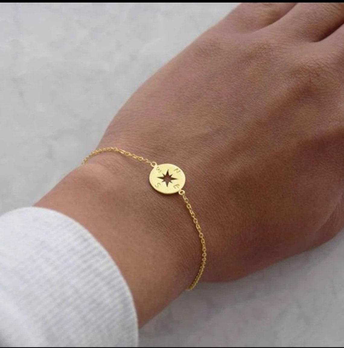 Compass Bracelet. Gold Compass Bracelet. Silver Compass Etsy