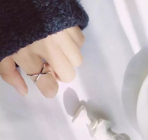 Sterling silver x ring sale