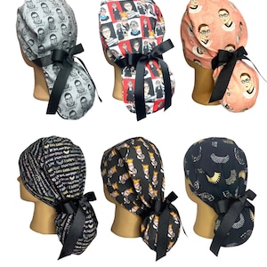 Scrub Caps Ruth Ginsberg | RBG | Surgical Cap | Scrub Cap | Ponytail Scrub Cap | Dentist | Doctors | Vets | Chemo Cap | Skull Cap
