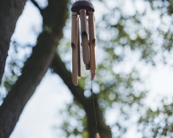 Wind chime chime bamboo wooden chime wind gong coconut