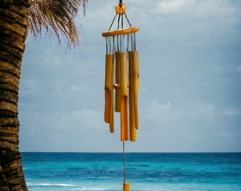 Carillon à vent carillon à vent carillon en bois de bambou gong à vent