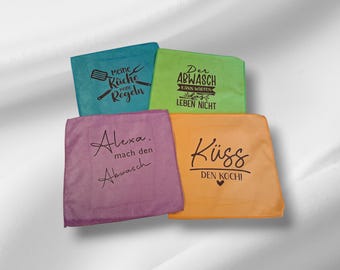 Dishcloths, wipes, and cleaning cloths with a funny saying, washable