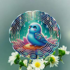 Aluminum wind chime, personalized, bird
