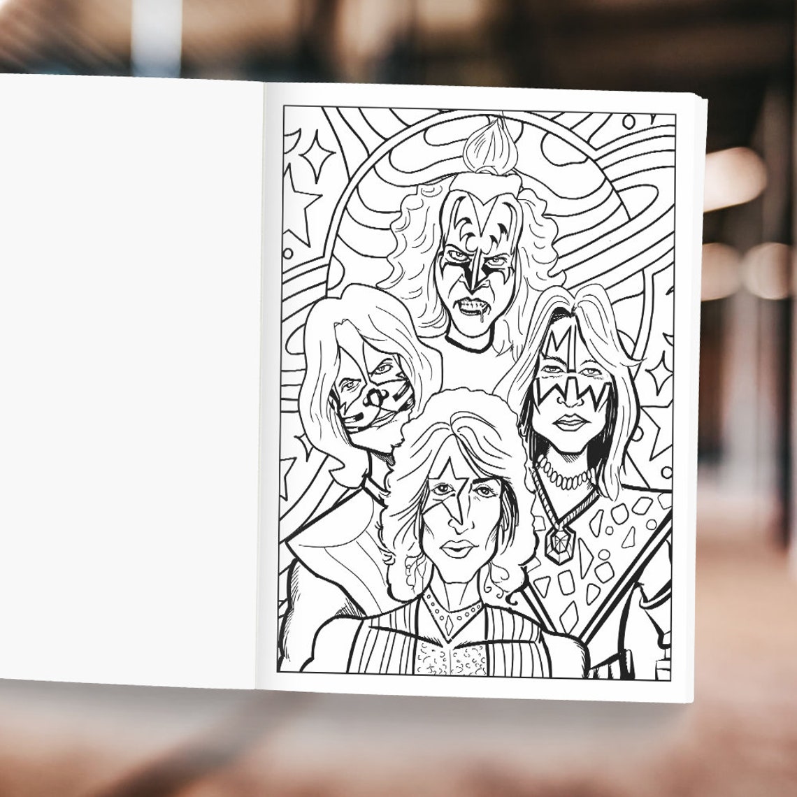 Kiss coloring book: KISS Band Members Coloring Pages for | Etsy