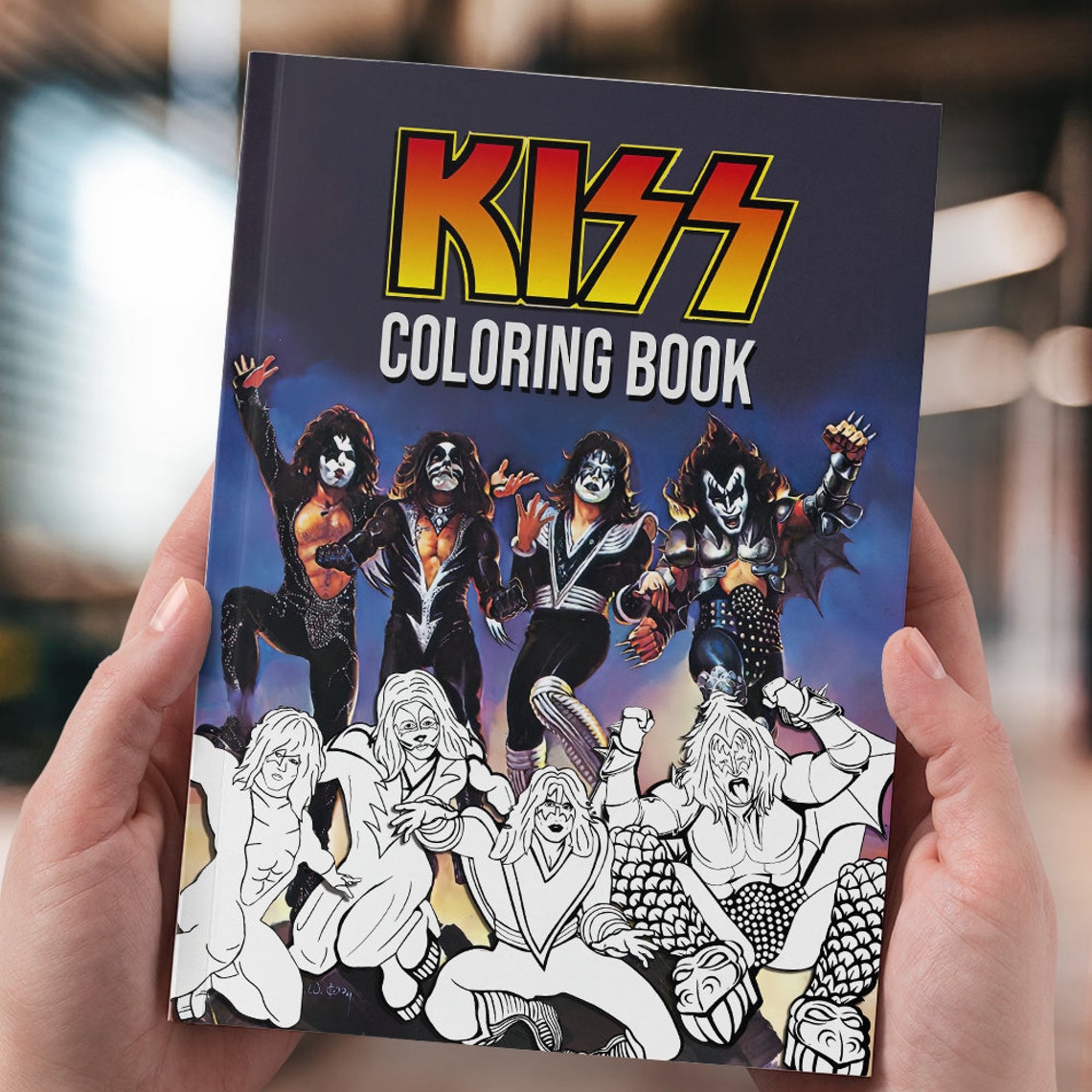 Kiss coloring book: KISS Band Members Coloring Pages for | Etsy