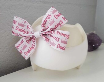 DADDY'S PRINCESS - Cranial Helmet Bow - DOC Band Bow - Starband Bow