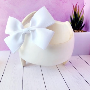 WHITE - Cranial Helmet Bow - DOC Band Bow - Starband Bow