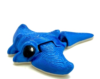 Mini Sting Ray Cinderwing Hatchling Tiny Dolphin PLA 3D Printed Articulate Figure Fidget