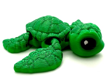 Mini Turtle Cinderwing Hatchling Tiny Turtle PLA 3D Printed Articulate Figure Fidget