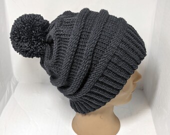 Charcoal Gray Knit Beanie Toque