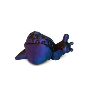 Snail with Chocolate Covered Strawberry Articulate Figure Black Purple 3D Printed Fidget Silk PLA