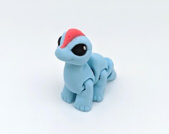 Mini Sauropod 3D Printed Blue and Pink Articulated Figure Baby Hatchling PLA