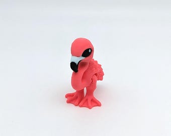 Mini Flamingo 3D Printed Pink Articulated Fidget Hatchling