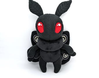 Mothman Plushie Cryptid Stuffie Black Moth Plush