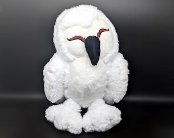 Snow Owl Plushie White Sherpa Stuffie Soft Plush Minky