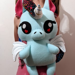 Unicorn Plush Backpack Pegasus Plushie Rainbow Star Mane