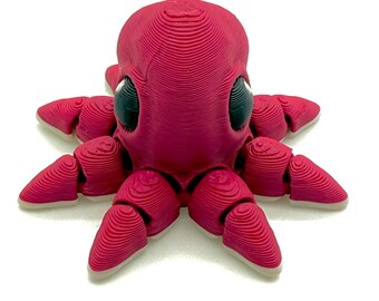 Mini Octopus Cinderwing Hatchling Tiny Octopus PLA 3D Printed Articulate Figure Fidget