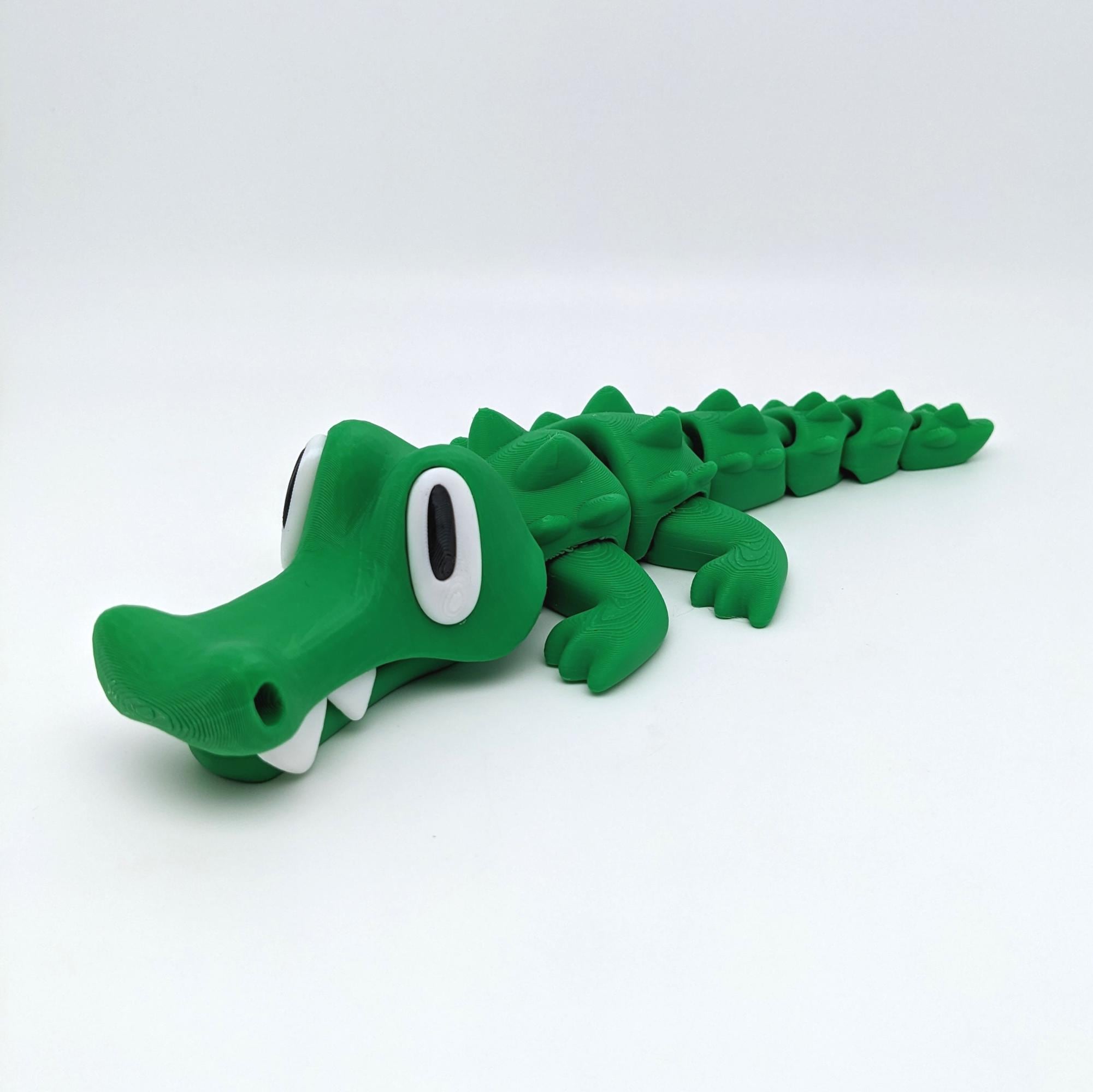 Blob Lab Crocodile 3D Printed Articulated Alligator Green Reptile