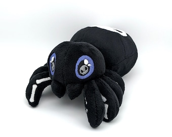 Skeleton Spider Plushie Black Minky White Skull Stuffie Hearts Plush