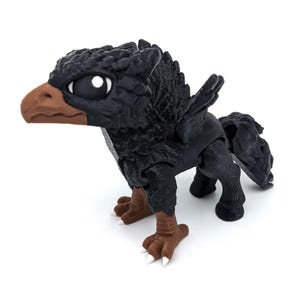 Black PLA Gryphon 3D Printed Articulate Figure Fidget