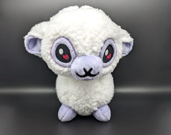 Alpaca Plushie White Sherpa Lavender Purple Minky Fur Llama Stuffie Sheep Lamb