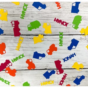 Coriandoli per camion da costruzione, coriandoli personalizzati per compleanno, coriandoli per trasporto, coriandoli personalizzati