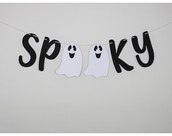 Spooky Ghost Halloween Banner Garland Decor