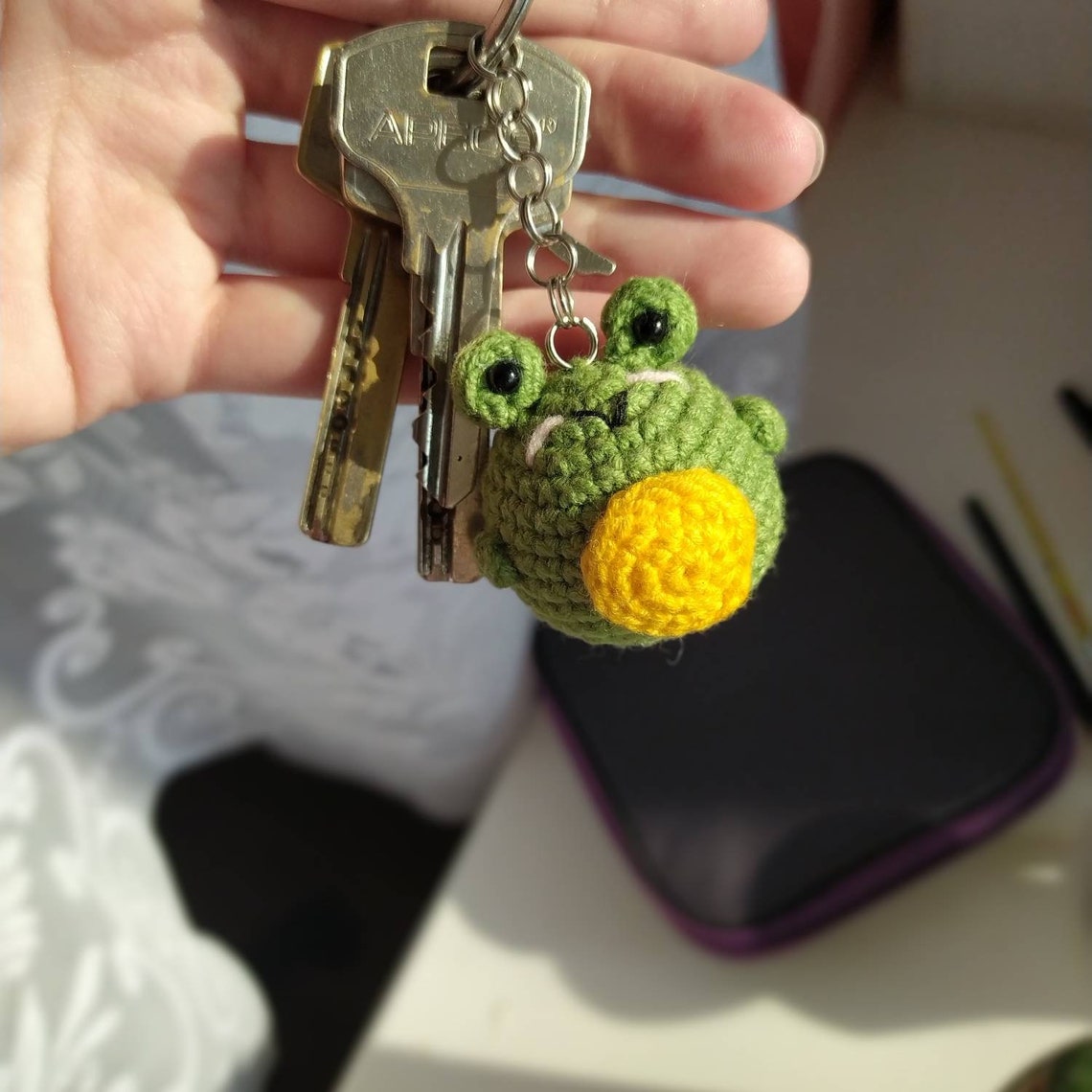 Kawaii frog keychain frog plush little frog toy froggy Etsy
