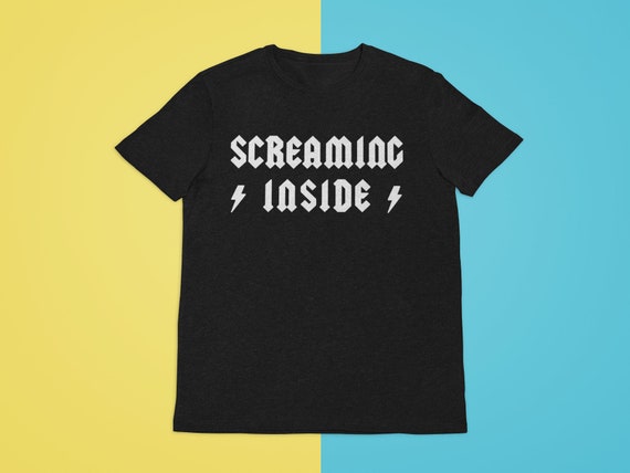 Screaming Inside Shirt Goth Clothing Anxiety Tumblr Soft Etsy