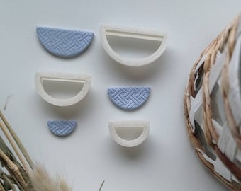 Polymer Clay Cutter Set | cookie cutter | embosser | FIMO cutters | Stamp | Polymer Clay Accessories | DIY tool | handmade jewelry | Semicircle