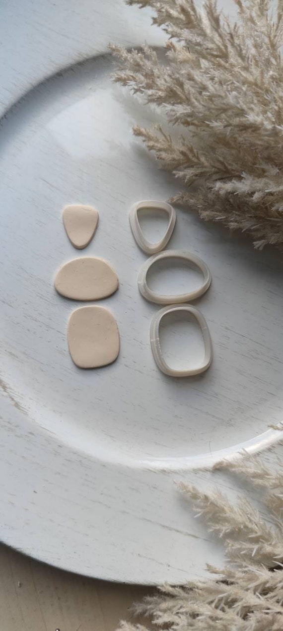 Polymer Clay Cutter Set | Ausstechform | FIMO Cutter | Polymer Clay Zubehör | DIY-Werkzeug | handmade Schmuck | Organische Formen Dreier Set
