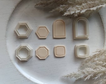 Set Polymeerklei uitstekers | Koekjesvorm | Embosser | FIMO uitsteker | Stempel | Klei accessoires | DIY gereedschap | Basis uitsteker | Strik | Lijst