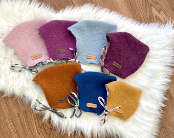 Wollwalk-Mütze, Babymütze, 100% Schurwolle, verschiedene Farben und Muster