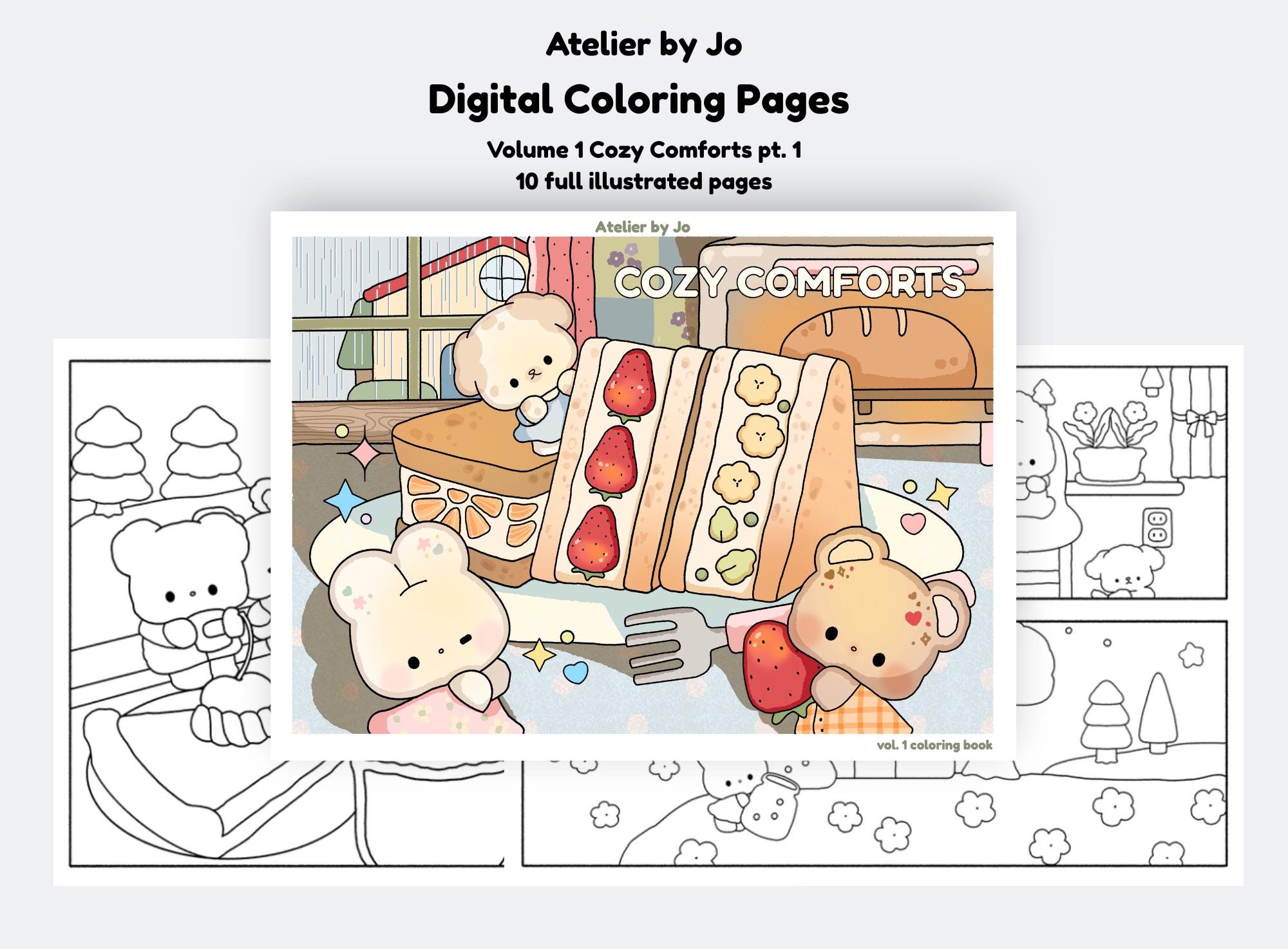 Part 1 Digital Cozy Comforts Vol. 1 Coloring Pages – 10 Printable Coloring Pages for Kids and Adults